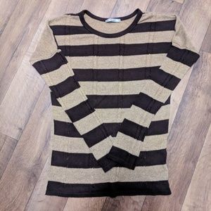 Brown Tan Striped Sweater